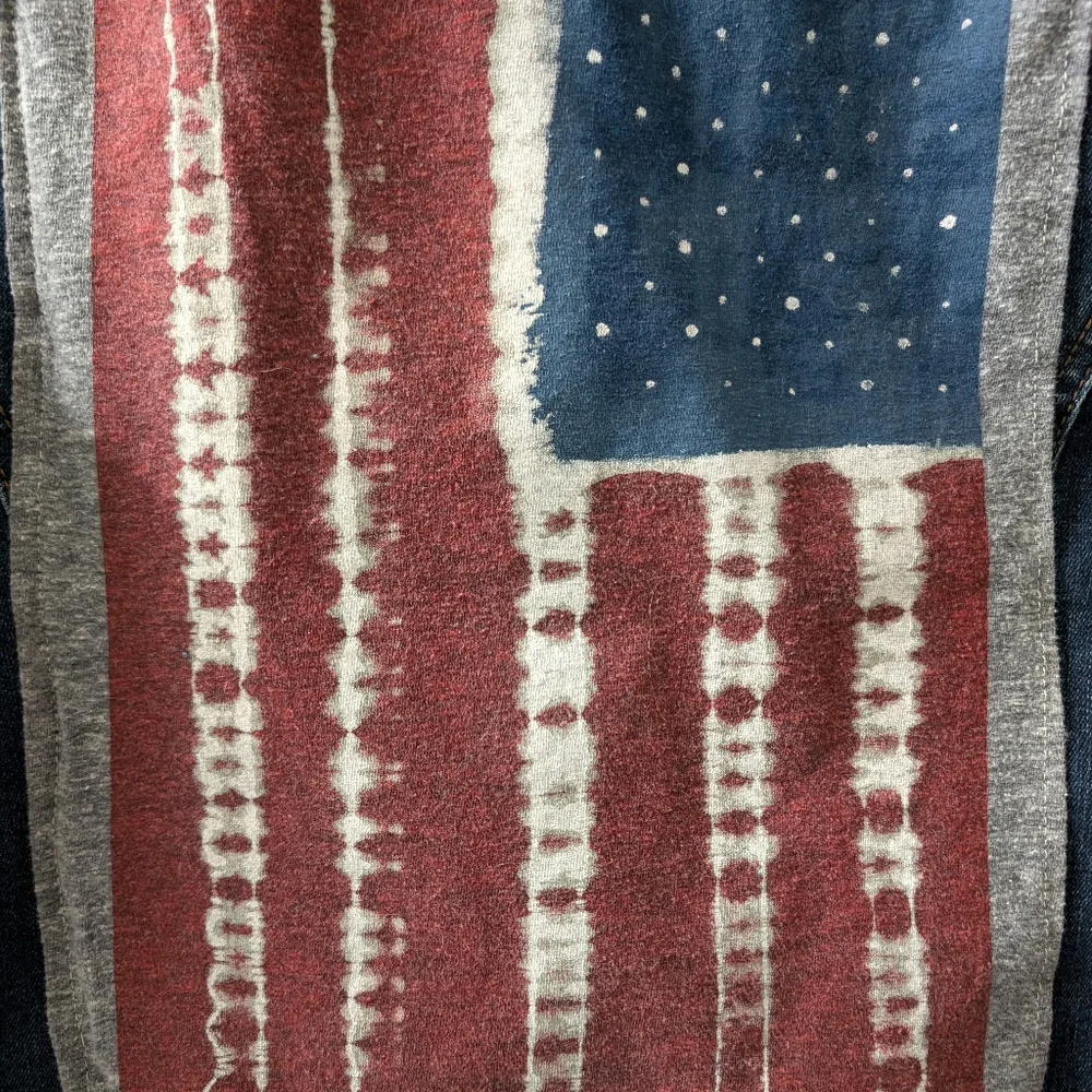 American flag upcycled denim jacket - Picture 2 of 3